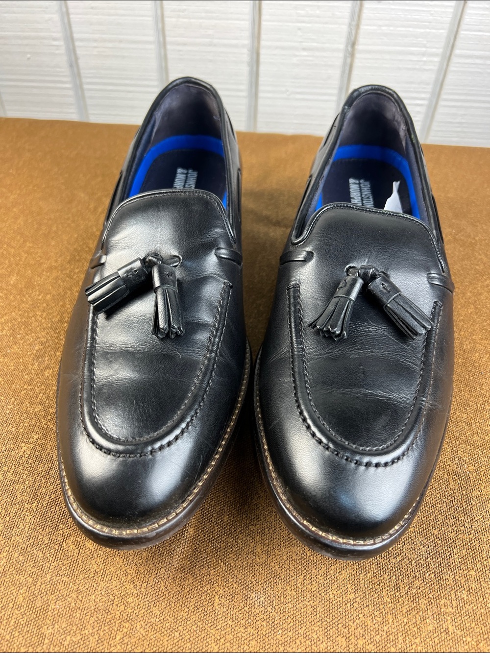 Johnston & Murphy Black Leather Tassel Loafers